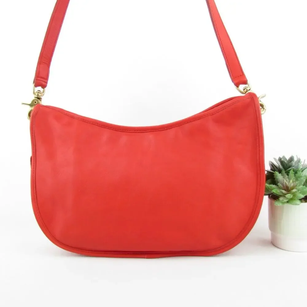 Coach Vintage Red Leather Swinger Bag
